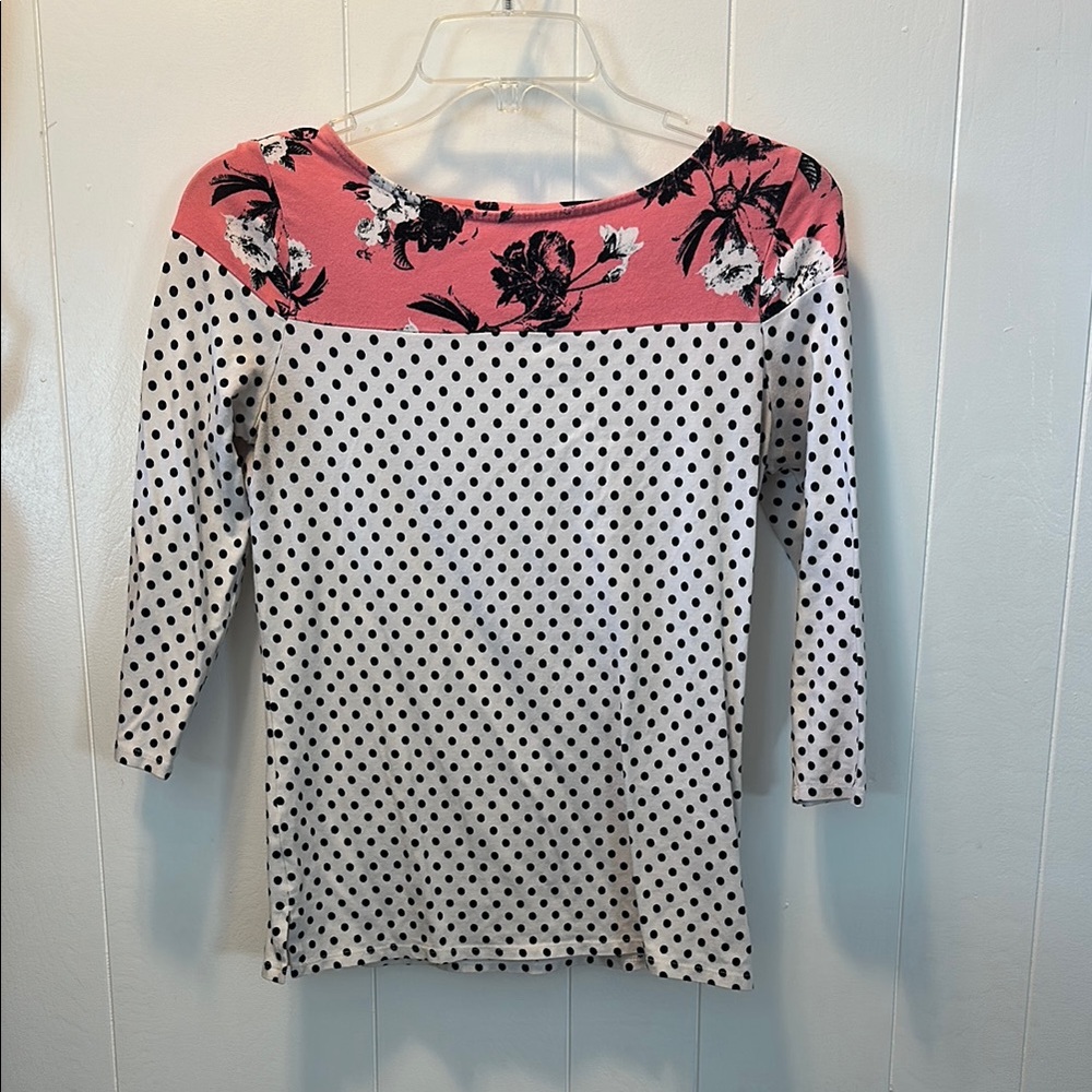Elle Floral and Polka Dot Women's Top